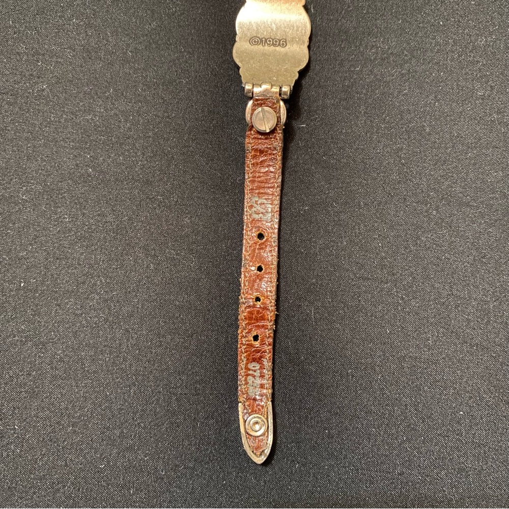 VGT Brighton Red Leather Buckle Bracelet Silver 1996 - Picture 8 of 12